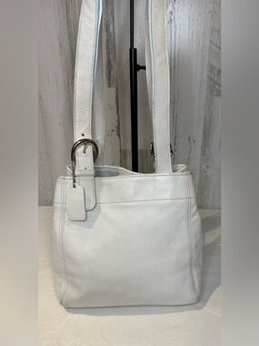 Coach Vintage Waverly Shoulder Bag 1996 4157 made USA White Leather